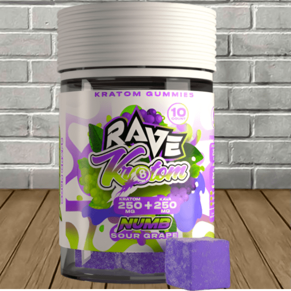 Rave Kratom Targeted Kratom Extract Gummies NUMB 250mg