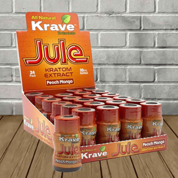 Krave Botanicals Jule Kratom Extract Shot Case 24ct Peach Mango
