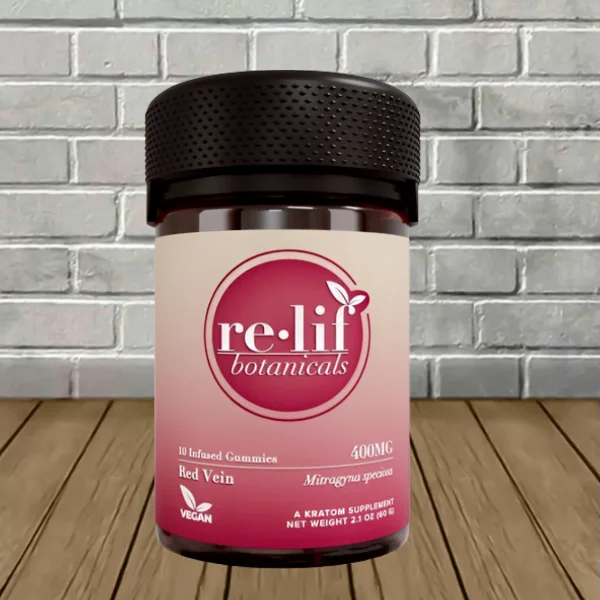 Re-Lif Botanicals Kratom Extract Gummies 10ct Red Vein
