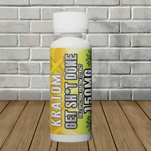 KratomX Liquid Kratom Extract Shot 1oz Pineapple Single Bottle Front Image