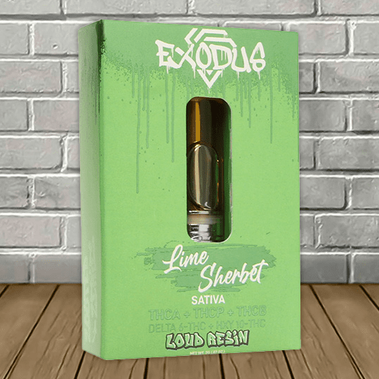 Exodus Live Resin Zooted Series Vape Cartridge 2g Lime Sherbert (Sativa) Strain