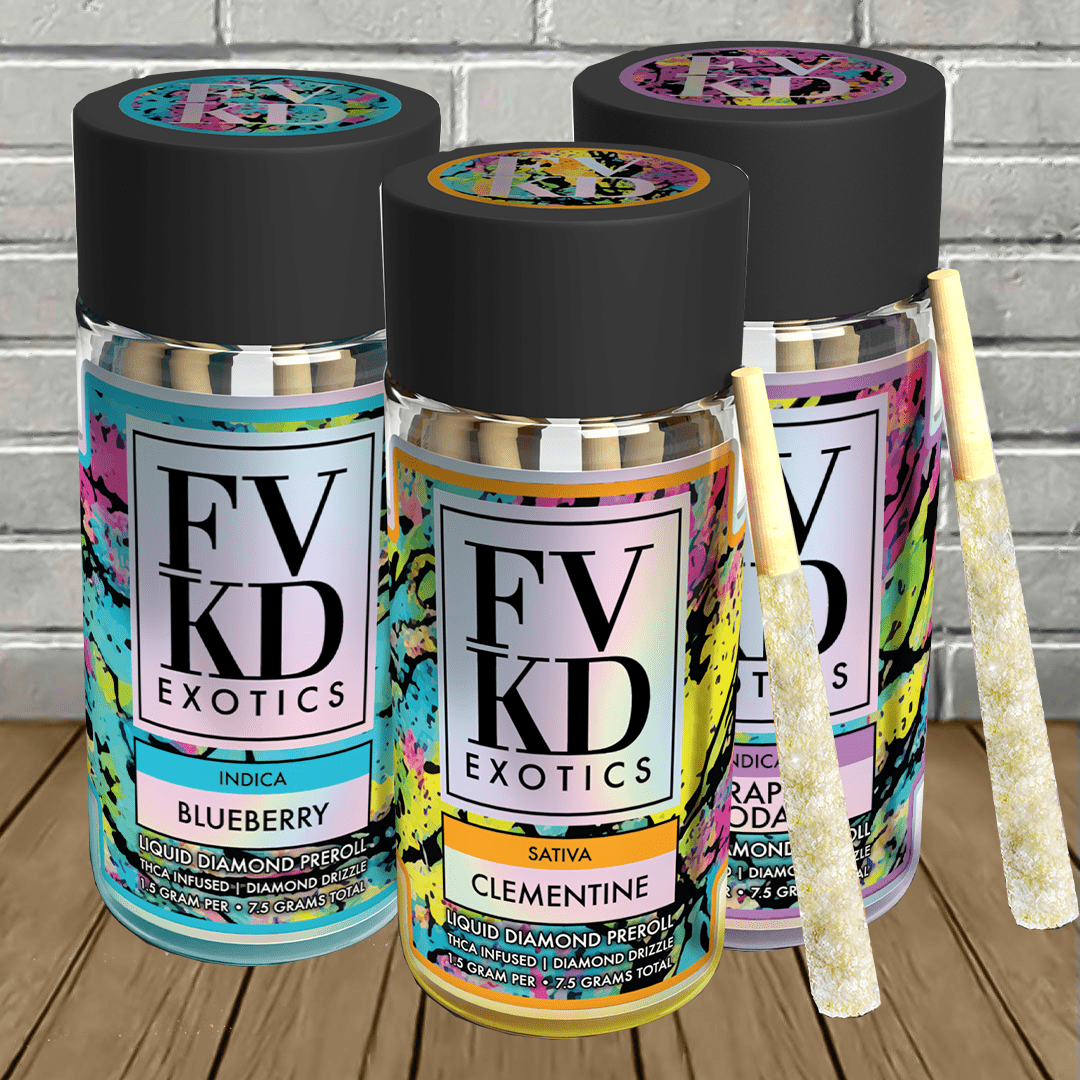 FVKD Exotics THCa Liquid Diamond Pre-Rolls 5ct
