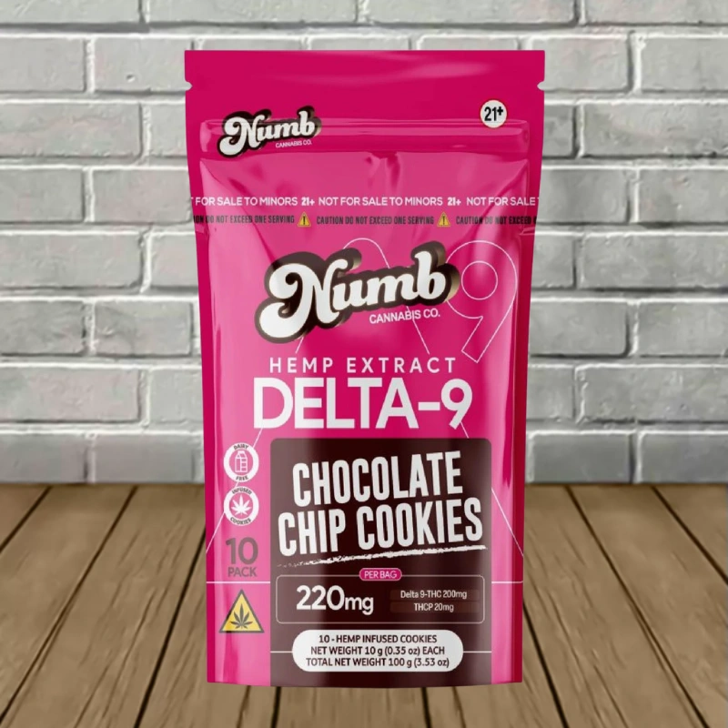 Numb Cannabis Co D9 THCp Chocolate Chip Cookies 220mg
