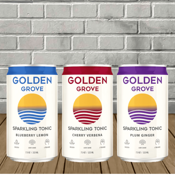 Golden Grove Kratom + Lion's Mane Sparkling Tonic 7.5oz