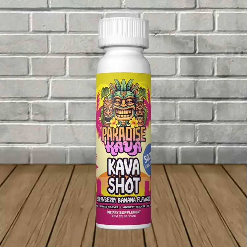 Paradise Kava Liquid Kava Extract Shot 2oz Strawberry Banana