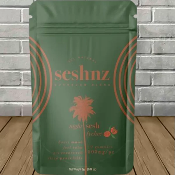 Seshnz All Natural Mushroom Blend Gummies 5000mg Night Sesh Blend Gummies (Lychee)