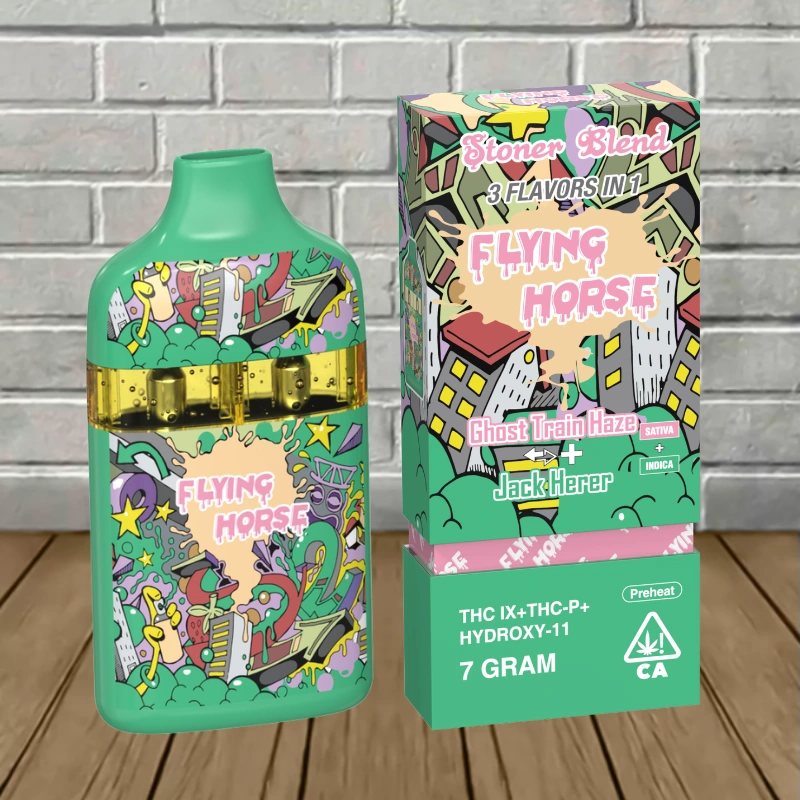Flying Horse Stoner Blend Disposable 7g-Ghost Train Haze -- Sativa + Jack Herer -- Indica