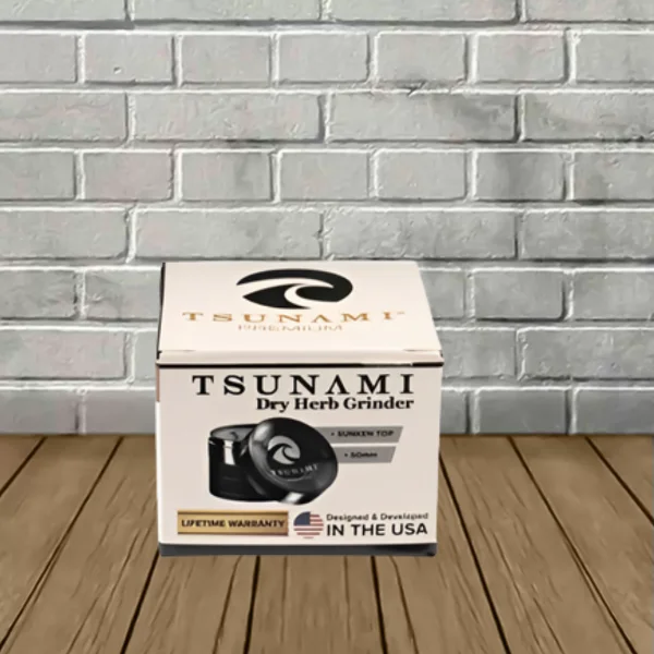 Tsunami 50MM 4-Piece Dry Herb Grinder Black In Packaging