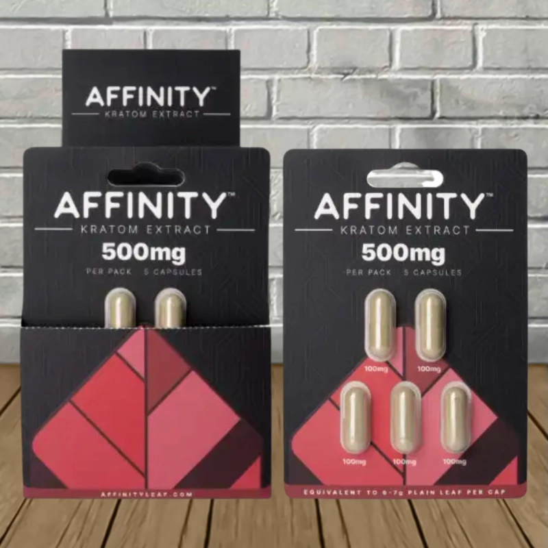 Affinity Kratom Extract Capsules 500mg-5ct x 12 = 60 Capsules BULK CASE