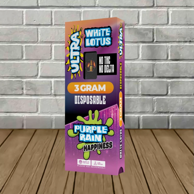 Ultra White Lotus Disposable 3g-Purple Rain -- Happiness -- DISPOSABLE