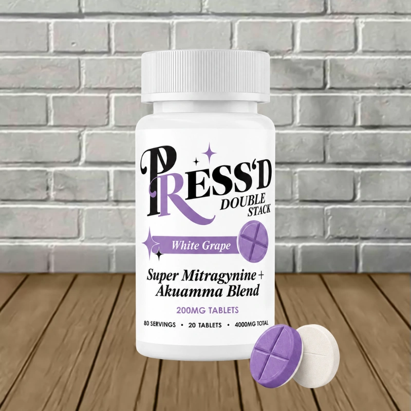 Press'd Double Stack Super MIT + Akuamma Blend Tablets 4000mg-White Grape -- 20ct Jar