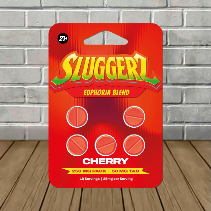 Sluggerz Euphoria Blend High Potency Alkaloids 250mg-Cherry -- 5ct Blister Pack