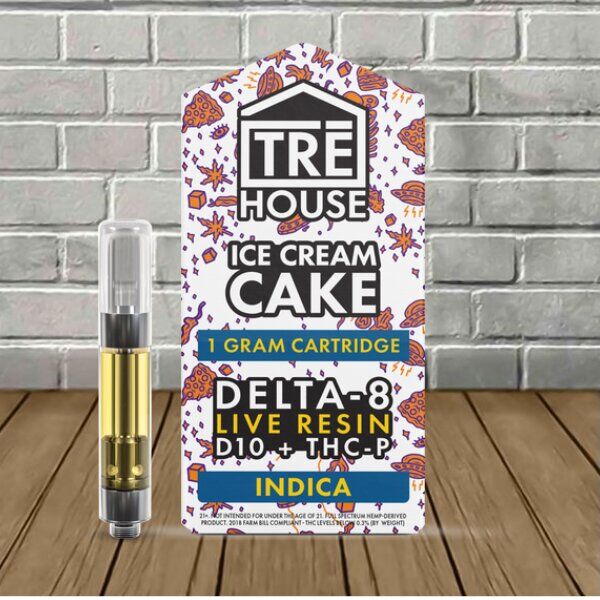 TRE House Live Resin D8 | D10 | THCP Vape Cartridge 1g --Ice Cream Cake - Image 1