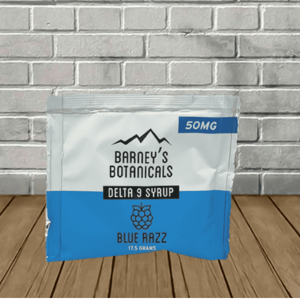 Barneys Botanicals Delta 9 Syrup 50mg Blue Razz Flavor