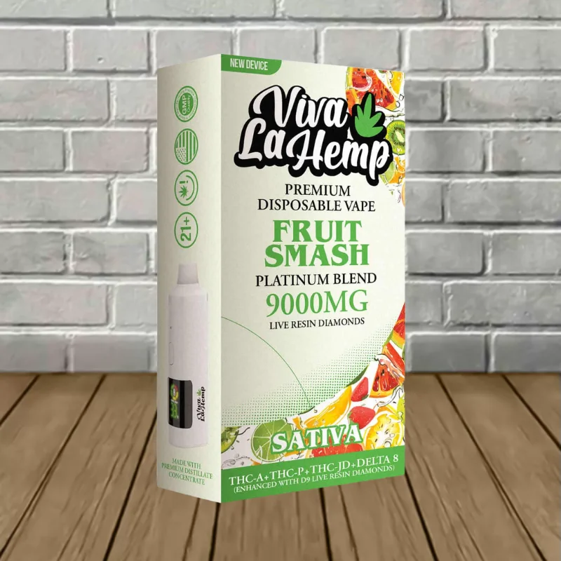Viva La Hemp Platinum Blend Disposable Vape 9g Fruit Smash (Sativa)