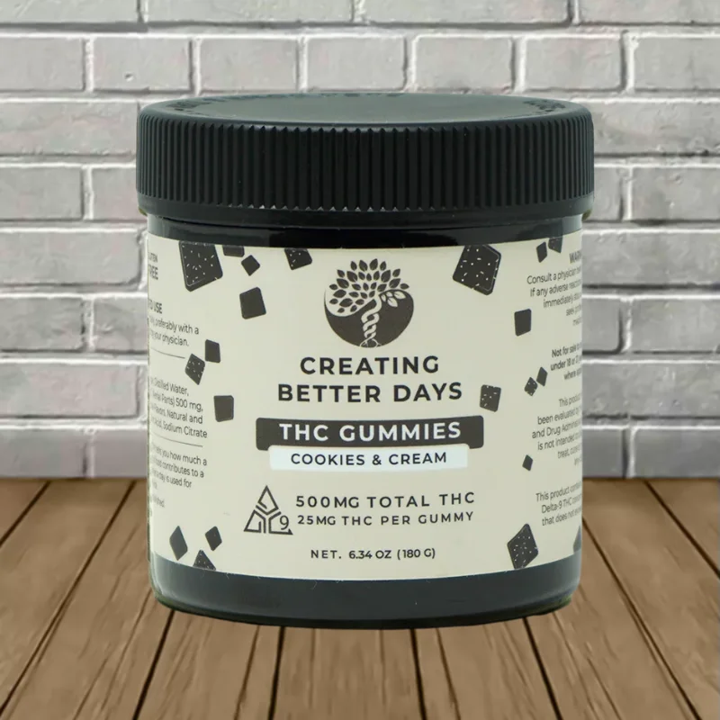 Creating Better Days Delta 9 THC Gummy 500mg - Cookies and Cream