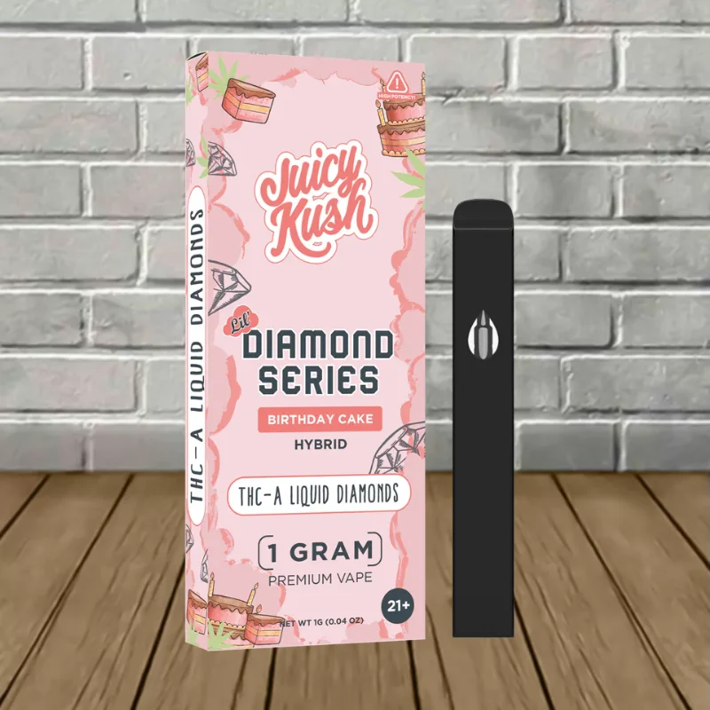 Juicy Kush THCA + D8 1g Disposable - Birthday Cake -- Hybrid DISPOSABLE