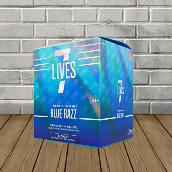 7 Lives 7-Hydroxymitragynine Extract Tablets Full Case 12ct Blue Razz