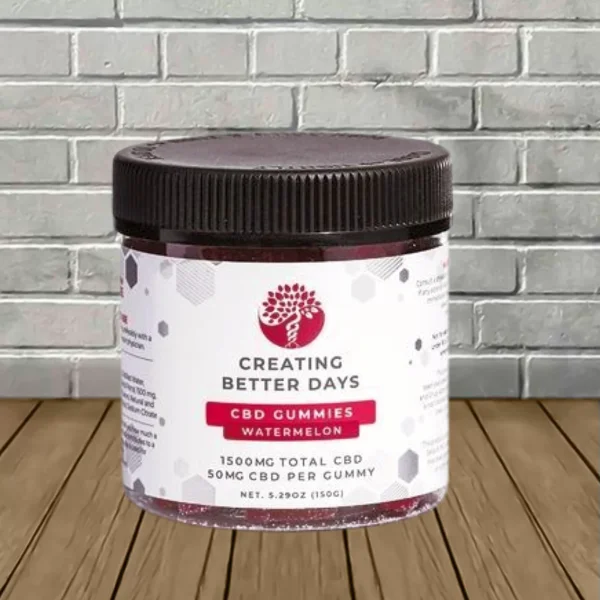Creating Better Days CBD Isolate Gummies 1500mg Watermelon