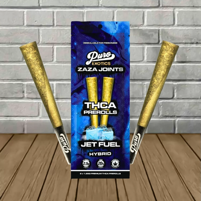 Puro ZAZA THCa Prerolls 2.5g - Jet Fuel -- Hybrid