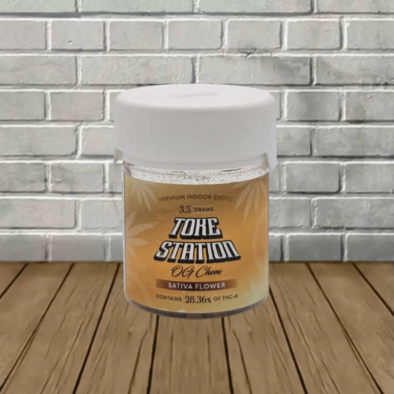 Toke Station Premium Indoor THCa Flower 3.5g - 1ct Jar - OG Chem -- Sativa