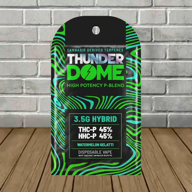 Domewrecker Thunderdome High Potency P-Blend 3.5g Disposable Vape - Watermelon Gelatti -- Hybrid -- DISPOSABLE