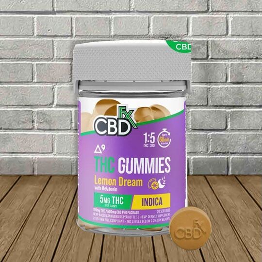 CBDfx Delta 9 THC + Melatonin Gummies Lemon Dream - Image 1