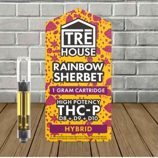 TRE-House-THCP-D8-D9-D10-Vape-Cartridge-1g-Rainbow-Sherbert.jpg TRE House THCP | D8 | D9 | D10 Vape Cartridge 1g -- Rainbow Sherbert - Image 1