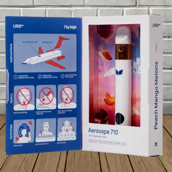 Urb Aerovape 710 Live Resin Blend Disposable 3g-Relax-Peach Berry Melons (Indica) Open Packaging