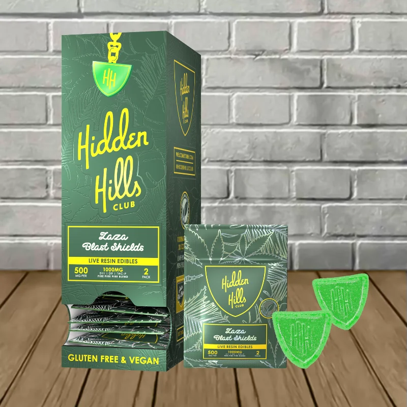 Hidden Hills Live Resin Shield Gummies 2ct Zaza Blast Shields