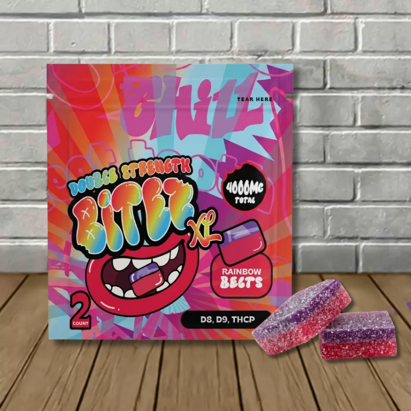 Ocho Extracts Double Stacked XL Bitez Gummies 4000mg-Rainbow Beltz -- 2ct Pack