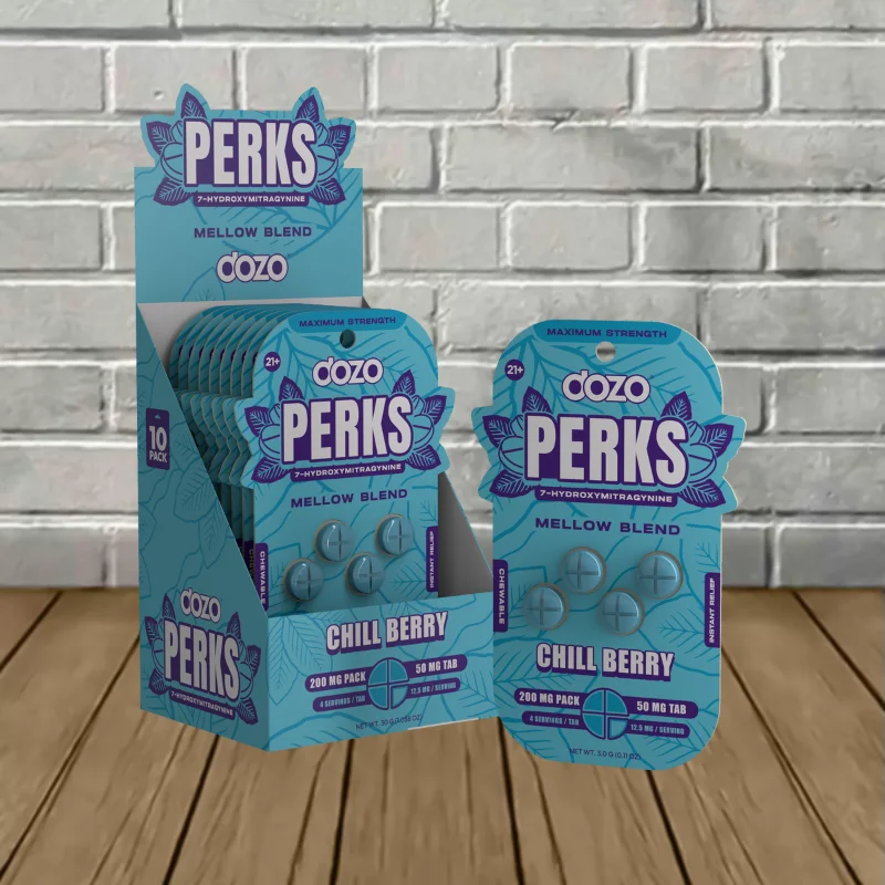 Dozo PERKS Extra Strength 7-OH Extract Tablets Full Case (10ct) Chill Berry (Mellow Blend) Dozo PERKS Extra Strength 7-OH Extract Tablets Full Case (10ct) 40 Tablets Total