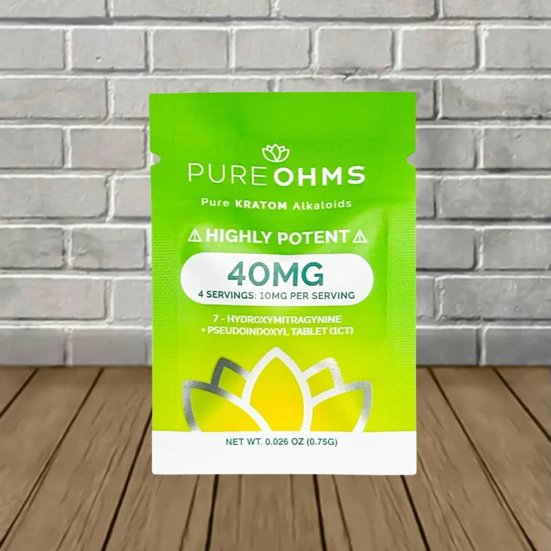 Pure Ohms 7-Hydroxy + Pseudo 40mg Tablet - Single 1ct Pack (1 Tablet total)