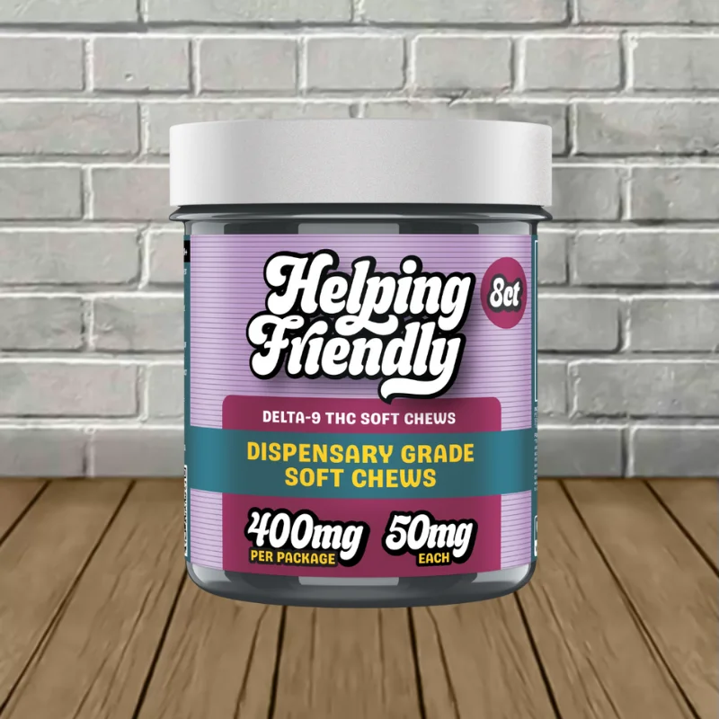 Helping Friendly Dispensary Grade Delta 9 THC + CBG Soft Chews 400mg Assorted Flavors