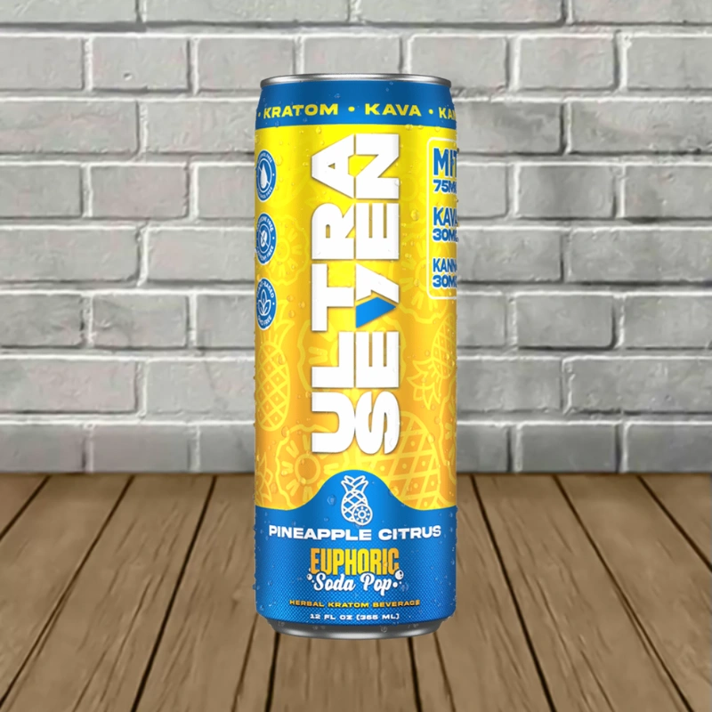 Ultra Seven Euphoric Soda MIT + Kava + Kanna 135mg-Pineapple Citrus -- Single Can