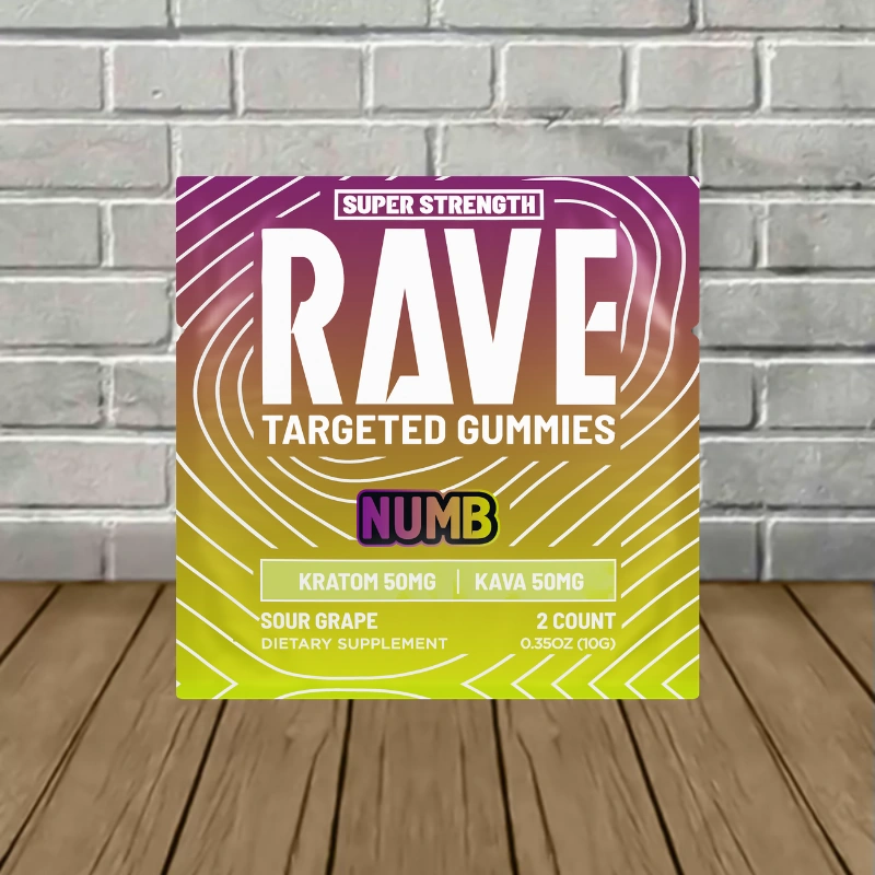 Rave Kratom Targeted Kratom Extract Gummies NUMB 250mg - NUMB -- 2ct Pack