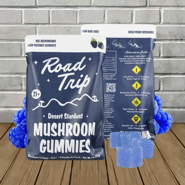 Road Trip Desert Stardust Blend Mushroom Gummies Blue Razz