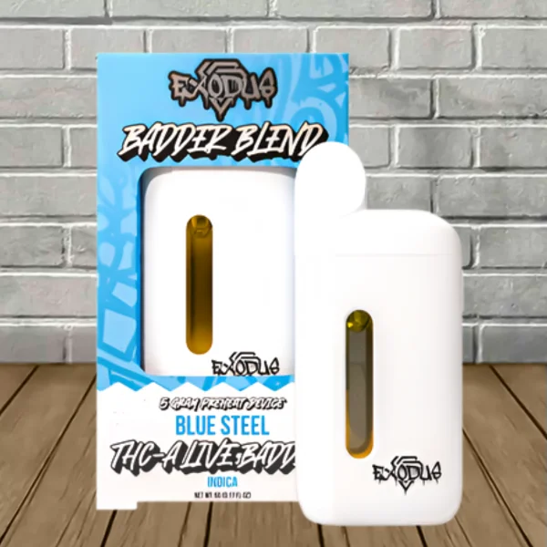 Exodus Badder Blend Disposable Vape 5g Blue Steel (Indica)