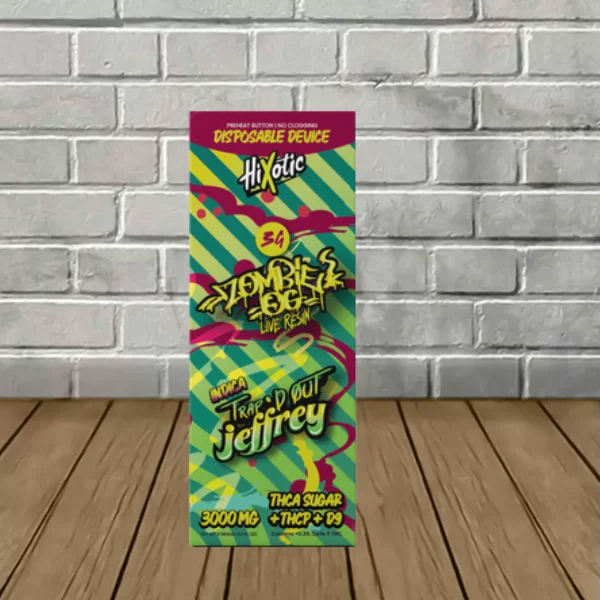 Hixotic Trap'd Out Jeffrey Disposable 3g Zombie OG (Indica)