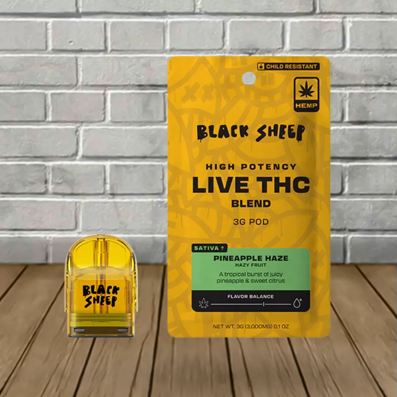 Black Sheep High Potency Live THC Quad Blend 3g Refill Pod-Pineapple Haze -- Sativa -- POD