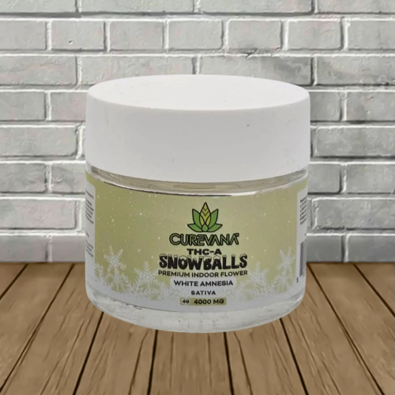 Curevana Snowballs Premium Indoor THCa Flower 4g - White Amnesia -- Sativa
