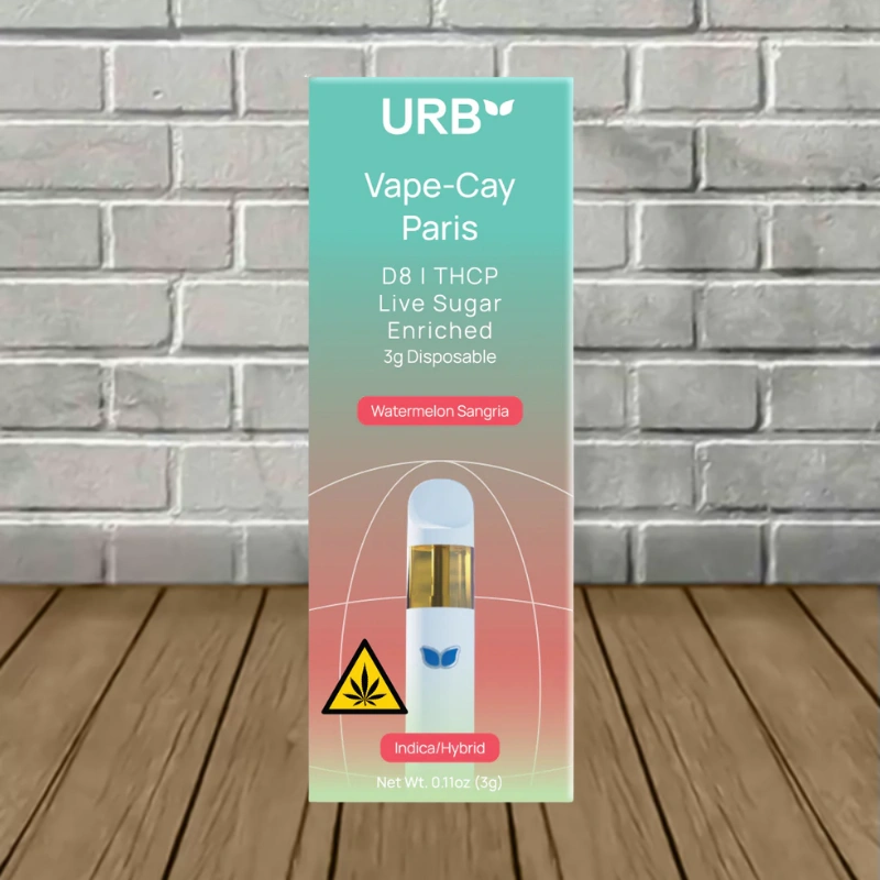 Urb Vape-Cay Paris THCa Live Sugar Disposable 3g - Watermelon Sangria -- IndicaHybrid -- DISPOSABLE