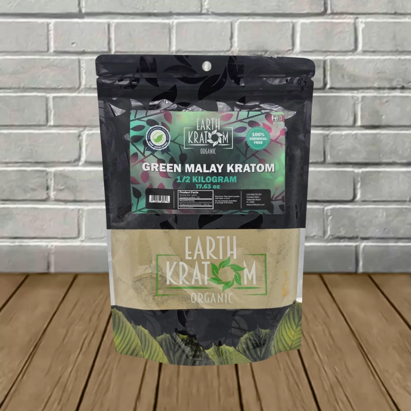 Earth Kratom Green Malay Powder - 1half Kilogram