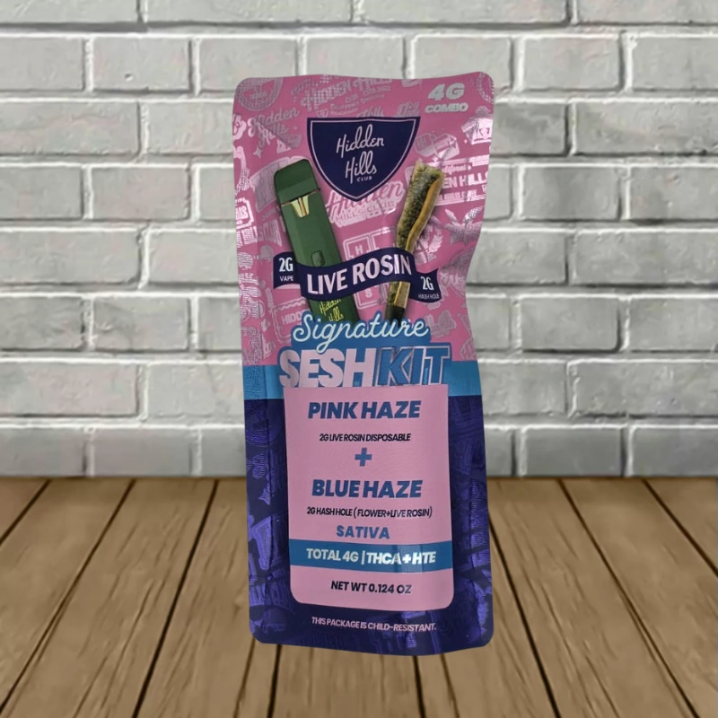 Hidden Hills Signature Sesh Kit Rosin THCa Blend Disposable 2g - Pink Haze + Blue Haze -- Sativa -- DISPOSABLE