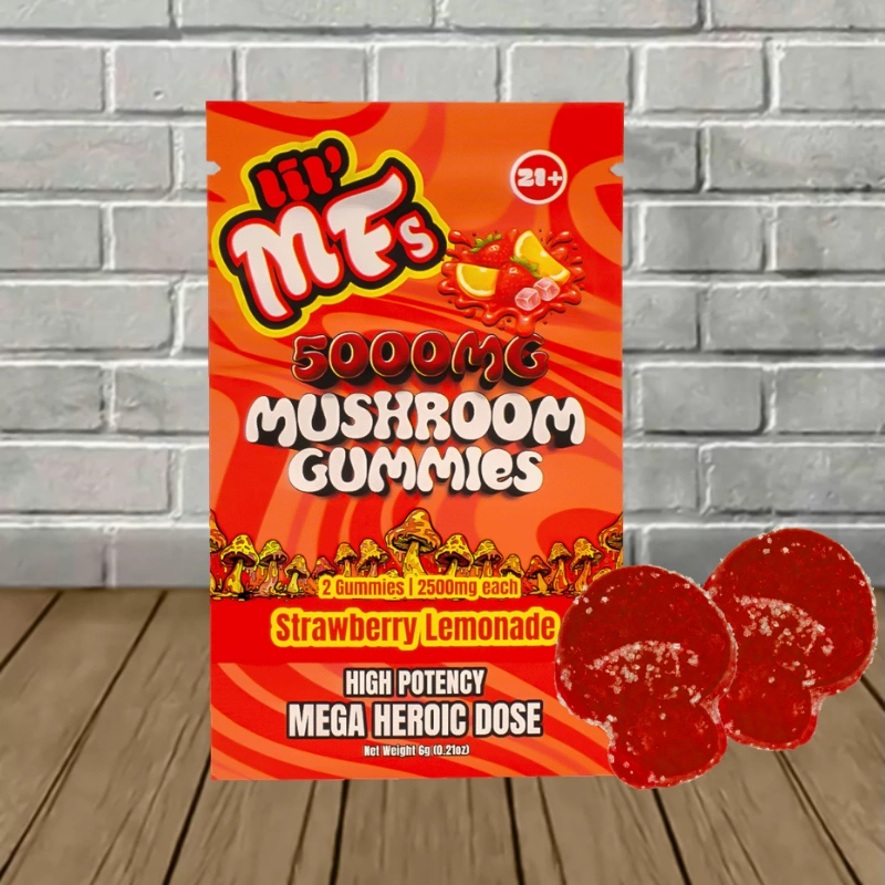 Lil Mfs Mega Heroic Dose Mushroom Gummies 5000mg-Strawberry Lemonade -- 2ct Pack
