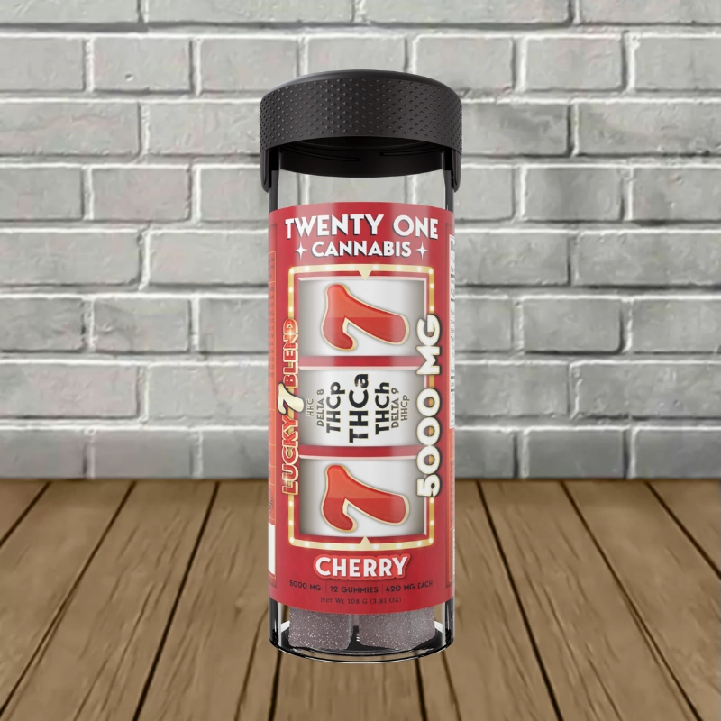 Twenty One Cannabis Lucky 7 Blend Gummies 5000mg-Cherry