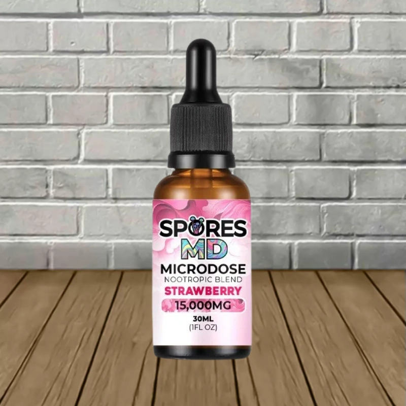 SporesMD Microdose Mushroom Infused Tincture 15000mg-Strawberry