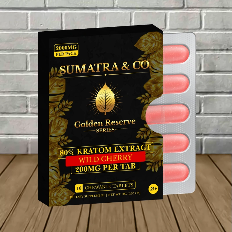 Sumatra Golden Reserve Kratom Extract Tablets 2000mg-Wild Cherry -- 10ct
