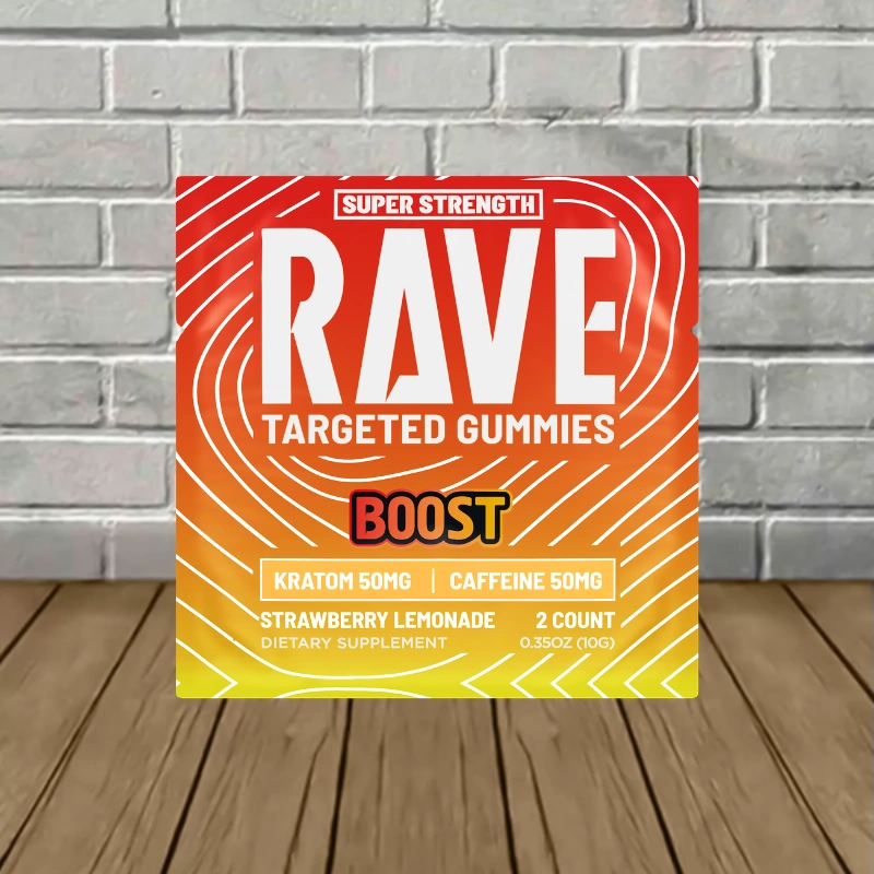 Rave Kratom Targeted Kratom Extract Gummies BOOST 250mg - BOOST -- 2ct Pack