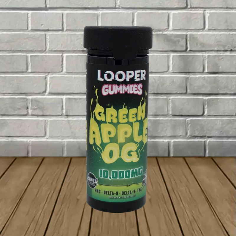 Looper D9 D8 HHC THCp Gummies 10000mg-Green Apple OG